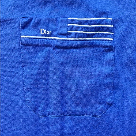 Dior (Designer) Royal Blue Unisex Short Sleeve Tee { Fits like a Men’s Medium } - Picture 1 of 12